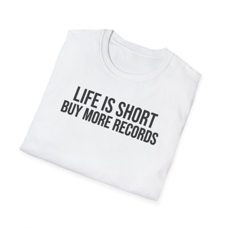 Vintage Music Lover T-Shirt - 'Life is Short, Buy More Records'
