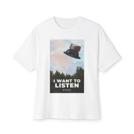 Listen Tee, Graphic T-Shirt, Unisex Boxy Tee, Oversized Casual Wear, Everyday Comfort, Gift for Music Lovers, Art Clothing