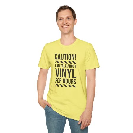 Vinyl Lover T-Shirt — "Caution! Can Talk About Vinyl For Hours" Music Tee