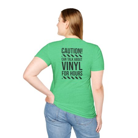 Vinyl Lover T-Shirt — "Caution! Can Talk About Vinyl For Hours" Graphic Tee