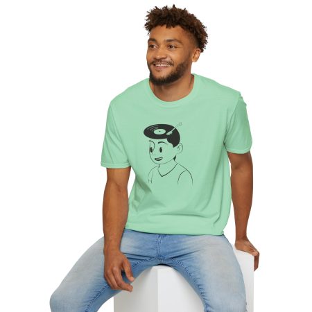 Retro Vinyl Head Illustration T-Shirt