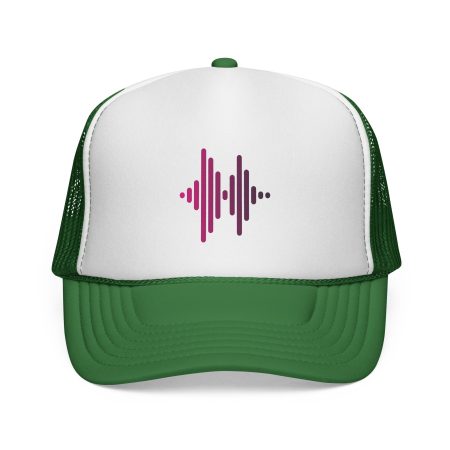 Soundwave Trucker Cap — Pink Gradient Audio Logo Mesh Hat
