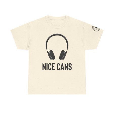 Funny Unisex Heavy Cotton Tee - "Nice Cans" Graphic T-Shirt for Music Lovers