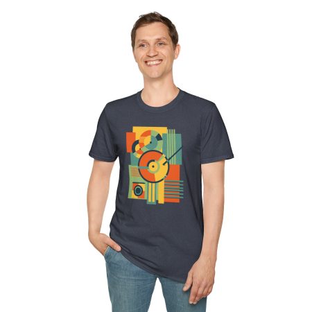 Retro Geometric Vinyl Record T-Shirt