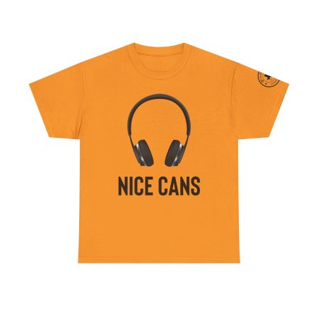 Funny Unisex Heavy Cotton Tee - "Nice Cans" Graphic T-Shirt for Music Lovers