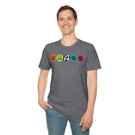 Music Icon Row T-Shirt — Colorful Band Equipment Graphic Tee