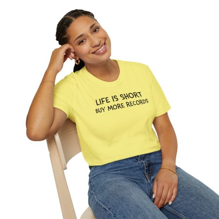 Life Is Short Buy More Records T-Shirt — Vintage Music Lover Tee