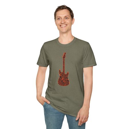 Electric Guitar Graphic T-Shirt — Red Psychedelic Music Tee